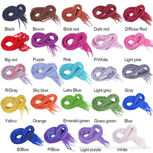 Long 22'' Wholesale Colorful Soft Nepal Felted Wool Handmade Afro Synthetic Dreadlocks Crochet Braids Hair For Kids And Adult
